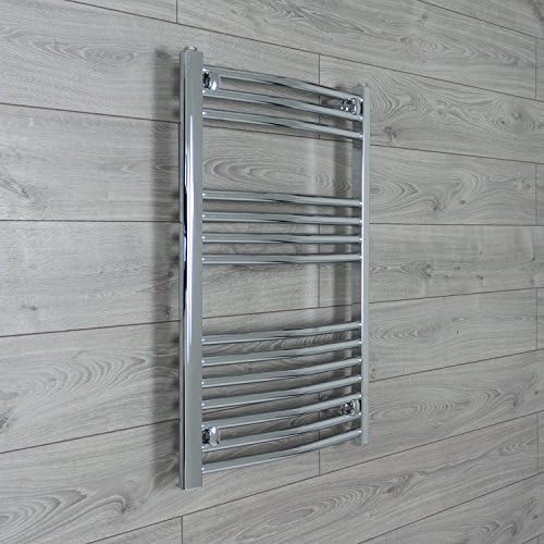 540mm wide x 800mm high Curved Chrome Heated Towel Rail Ladder Bathroom Warmer Radiator Rack Central Heating