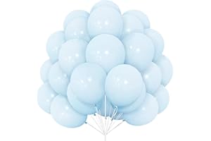 YOYOIN Globos Azules, 30 Globos Látex de 12 Pulgadas de Globos Azul Pastel Helio con Cinta para Niñas Niño Mujeres Decoración Fiesta de Cumpleaños Decoración Bautizo Revelación de Género Boda Ducha Nupcial