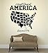 Price comparison product image haotong11 States USA Map Wall Sticker Home Decor Living Room Self Adhesive PVC Wall Decal America Sofa Bed Background Decorate 42 * 44cm