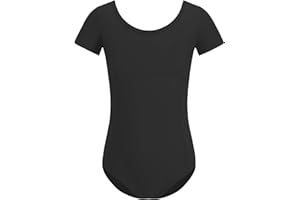 ZYXWVU Maillot de Ballet para Niña, Manga Corta, Leotardo de Gimnasia, Diseño Elegante y Cómodo, Ideal para Entrenamiento y Competición