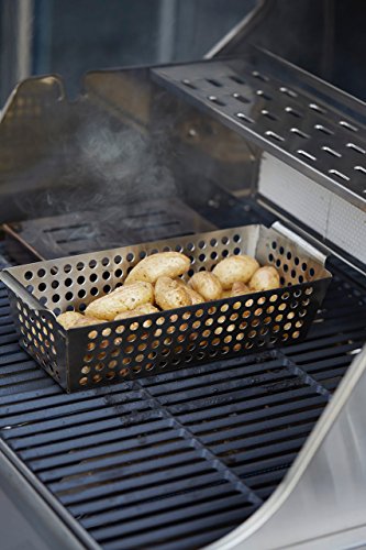 Santos Grillwok rechteckig tief Edelstahl für Gemüse und Schrimps auf Gasgrill oder Kohlegrill - 2