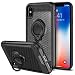 Produktbild iPhone X Hülle, Coolden® Premium Handyhülle mit Ring Fingerhalterung 360 Grad Drehbarer Ständer Anti-Scratch 3D Muster Cover Dual Layer Bumper Stoßfest Schutzhülle für iPhone X/iPhone 10/iPhone XS (Schwarz)