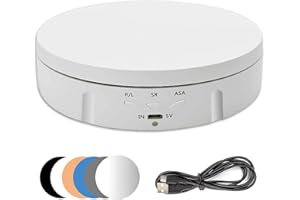 Aomdom Base Giratoria Eléctrica 14,6cm 10kg Plataforma Rotatoria Profesional 360° con Mando a Distancia Mesa giratoria eléctrica para fotografía automática