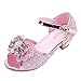 Produktbild OHQ Mädchen Prinzessin Schuhe mit Absatz Kinder Cinderella Sandalen Partei Glitzer Kristall Mädchen Kostüm Zubehör Karneval Verkleidung Party Aufführung Fasching Ball Groß