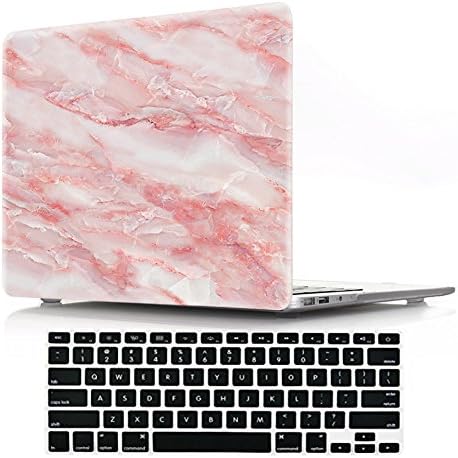 DIGIC Macbook Retina 15 inch Cover Case, Plastic Hard Apple Laptop Case with Keyboard Cover for MacBook Pro 15.4 inch with Retina Display No CD-Rom(A1398),Red marble