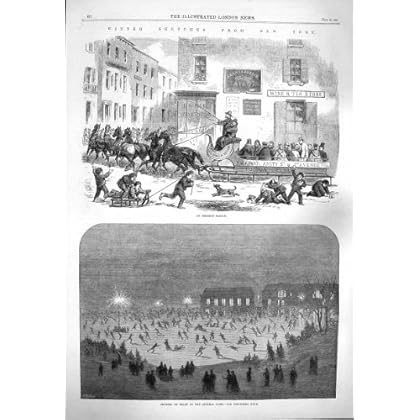 Central de Patinage de Glace de Sleigh d'Omnibus de New York de 1865 Hivers [Cuisine et Maison]