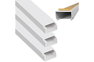 ARLI Kabelkanal 30x20 mm Weiß – 4m selbstklebend & schraubbar Installationskanal IP40 PVC mit Bodenlochung Universal Kabel Kanal