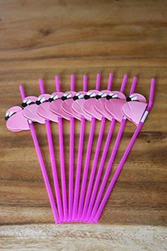 Party Set Flamingo 10x Strohhalm, 10x Cocktailstäbchen, 1 x Eiswürfel - 2