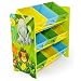 Produktbild Homestyle4u 1130 Kinderregal Dschungel Tiere , Spielzeugregal 9 farbige Boxen als Ablage aus Stoff , Holz , Grün Bunt