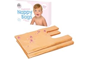 SRVERTEX Einweg-Windelsäcke, Zitronenduft, einfach zu bindende Laschen, Windelentsorgung, geruchsblockierend, Hygieneprodukt, Größe: 31 cm, 400 Stück