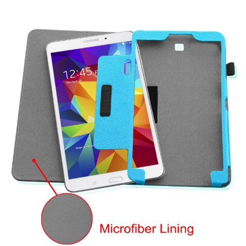 Fintie Samsung Galaxy Tab 4 8.0 Hülle Case – Slim Fit Folio Kunstleder Schutzhülle Cover Tasche mit Ständerfunktion für Samsung Galaxy Tab 4 8.0 SM-T330 SM-T335 (mit Auto Schlaf / Wach Funktion), Blau - 6