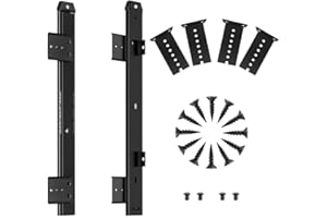 FRMSAET Heavy Duty 305/355/405/455 mm d'épaisseur Construction en acier Clavier Tiroir Coulisses Plateau Armoire Meubles Quincaillerie Rails (305 mm, Noir)