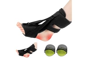 IKIJM Férula Nocturna para Fascitis Plantar: Ajustable Soporte Transpirable Fascitis Plantar Férula Para Aliviar Tendinitis de Aquiles Pies Caídos Arcos Planos (Negro) (Negro)