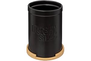 5 FIVE SIMPLY SMART 5five - barattolo per utensili in ceramica nera naturéo con coperchio in bambù