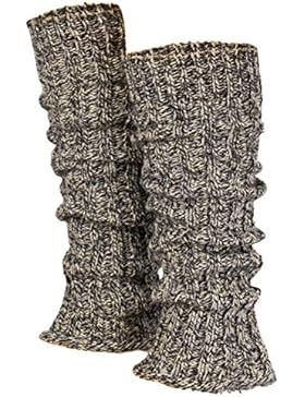 Piarini 1 Paar Grobstrick Stulpen Damen Bein | warme Winter Beinstulpen Wolle | Mehrfarbig Blau Grau Rosa One-Size