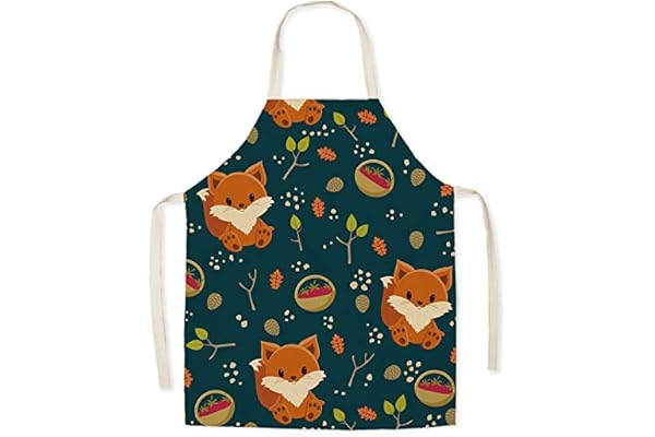 Eyands Tablier en lin pour enfant avec motif mignon, pour cuisine, peinture, jardinage