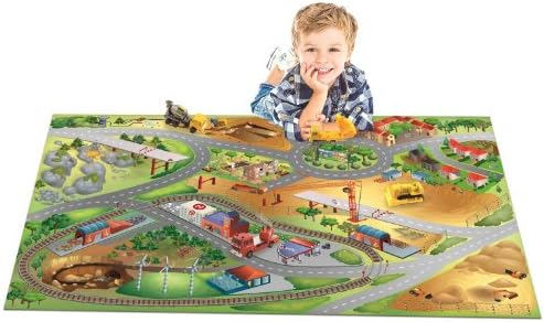 Playmat Collection Connect "Construction" Carpet, Multi-Colour, 80 x 120 cm