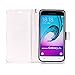 Galaxy J3 2016 Wallet Case,Galaxy J3 2016 PU Flip Case,Leeook Elegant Retro Beautiful Black White Contrast Color Painting Design Ultra Slim Wallet Leather Flip Full Case Cover with Hand Strap Card Holder Magnetic Slots Stand Function BookStyle Protective Pouch Pocket Phone Bag Bumper for Samsung Galaxy J3 2016 + 1 x Black Stylus