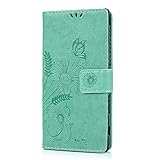 Sony Xperia XZ Flipcase Lederhülle YOKIRIN Wallet Case für Sony Xperia XZ Schutzhülle Premium Ameisen Treffen PU Leder Hülle Brieftasche Book Case Ledercase Handyhülle Folio Handytasche Handyschale Backcover Holster mit Feder Touch Pen[Standfunktion Kredit Kartenfächer Magnetverschluss] Mint grün - 