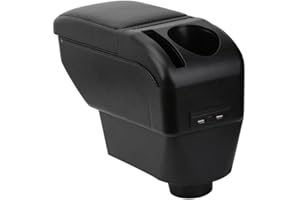 ZENVI Reposabrazos Compatible with Seat Ibiza Apoyabrazos 6j 2008-2016 Centro Consola Organizador Caja Doble Espacio Almacenamiento Utilizable Para Soporte Codo（Estilo Fibra Carbono）