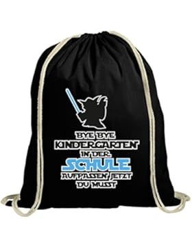 Einschulungsgeschenk Erstklässler Schulkind natur Turnbeutel Schule - Aufpassen jetzt du musst