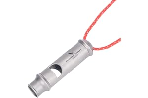 iBasingo Titanium Whistle Emergency Survival Safety Whistles with Lanyard Loud for Outdoor Camping Hiking Coaches Training Sports Keychain Whistle Signaling Tool 1 pack Ti9019O