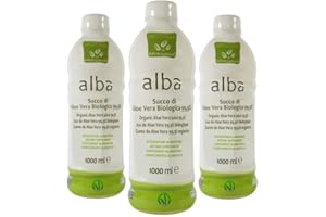 Benessence - Succo Bio di Aloe Vera Biologica 99,9% - 3 bottiglie da 1 litro - funzione detox