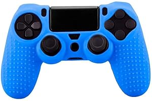 OcioDual Silikon Schutz Hülle Kompatibel mit PS4/Slim/PRO Blau Controller Cover Skin Case Protector Anti-Rutsch Gummi