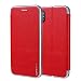 Produktbild Mode Leder Handyhülle Einfarbig PU-Leder Flip Wallet Phone Case mit Kartenhalter Stützhülse Entwickelt für iPhone X/iPhone XS (Farbe : Rot)
