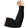 INNERSTYLE Cotton UV Protection Arm Sleeves/Hand Socks - Fingerless, Sun Protection Gloves for Men and Women (Black)