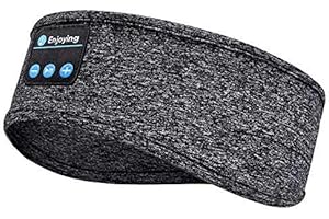 APSOJOY Casque de Sommeil, Sommeil Casque Musical Bluetooth 5.0 sans Fil avec Ultra-Fins HD Stéréo Haut-parleurs, Anti Bruit Sommeil Bandeau Bluetooth pour Sport, Dormeurs Latéraux et Voyage（G1