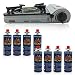 Produktbild Rsonic Silber Camping Gaskocher mit keramik kochfeld + 8x Butane gas kartuschen  geeignet für Garten, Terrasse, Picknick, Ersatz Ofen bei Stromausfall, Camping usw. (1x, Silber Gaskocher (Keramik) + 8x Gaskartuschen)