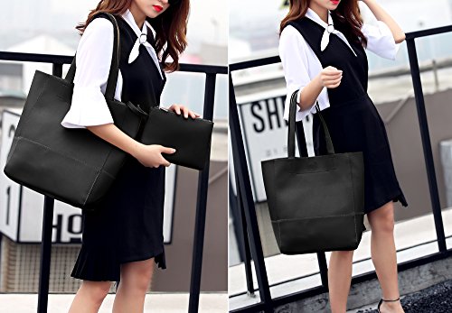 DCCN Damen Handtaschen Shopper PU Leder Messenger Bags Einkaufstasche mit ein klein Beutel Geldbörse - 6