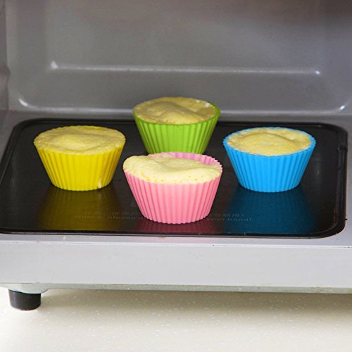 42 Stück Silikon Cupcake Baking Cups, SENHAI Non-Stick Hitzebeständige Kuchen Formen Eis Würfel Formen für die Herstellung von Muffin Schokolade Brot – 6 Formen - 9