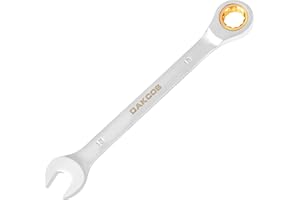 DAKCOS Kombi-Ratschenschlüssel 13mm - Ratschenringmaulschlüssel aus CR-V mit mattierter Chromoberfläche