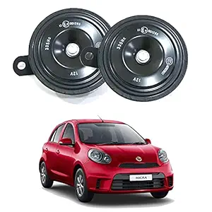 Oshotto FK-L90 electromagnetic 12V Disc Horn Compatible with Nissan Micra (Set of 2, Black)