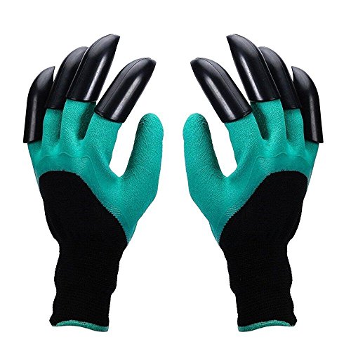Eiito Garten Handschuhe (Linke Hand und Rechte Hand mit Klauen 2 Paar), gartenhandschuhe pflanz-und garten gartenarbeit handschuhe mit graben klauen, garten gloves arbeitshandschuhe - 5