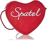  Alpenflüstern Herztasche Spatzl-Stick - Bolso de Hombro de Material sintético Mujer, Color Rojo, Talla 19x17x2 cm (B x H x T)