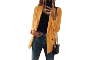 Minetom Femme Élégant Blazer à Manches Longues Slim Fit OL Bureau Affaires Veste de Costume Manteau Chic Bouton Cardigan Blouson