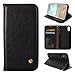Produktbild iPhone X Hülle, iPhone 10 Case 5.8 Zoll, Asnlove Premium PU Lederhülle Flip Folio Schutzhülle Wallet Case im Bookstyle Cover Schale mit Ständer Standfunktion Etui Karten Slot und Magnetverschluss Automatische Absaugung für Apple iPhone X / 10 - Schwarz