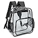 Produktbild Klar Rucksack, Zicac Durchsichtig Schulrucksack Transparent PVC Backpack Tasche School Bag Uni Rucksack Clear für Herren und Damen (Schwarz)