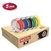 Produktbild Matsuro Original | Kompatibel Etiketten 3D Prägeband Ersatz für DYMO Etikettenprägegerät, Weißer Druck auf Rot, Blau, Schwarz, Grünen, Gelb (9 mm x 3 m | Kunststoff | 5-er PACK)