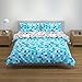 Produktbild Bloomsbury Mill - Blau/Graue Pixel doppelseitiges Bettwäsche Set - Doppelbett Bezug und 2 Kopfkissenbezüge