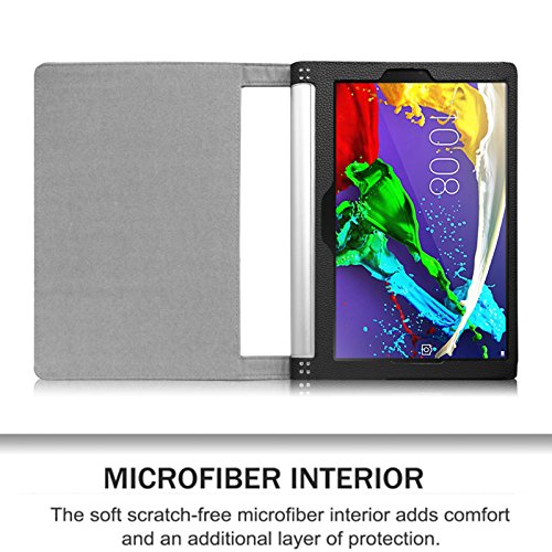 Fintie Lenovo Yoga Tablet 2 (10,1 Zoll FHD IPS) Hülle Case Cover Tasche Etui – Folio Kunstleder Schutzhülle mit Auto Sleep / Wake (geeignet für Lenovo Yoga Tablet 2-10 25,7 cm Tablet (Android und Windows Version), Schwarz - 3