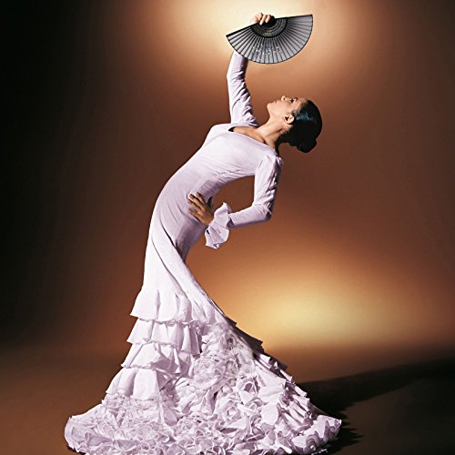 KAKOO Damen Handfächer mit Geschenkbox Chinesischer Blumen Stoff Fächer Bambusgriff Wandfächer Hochzeit Party Tanzen Fasching Weiß - 3