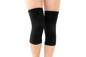ERICOTRY Elastic Knee Sleeve Support - Lightweight Elasticated Non-trace Silicone Knee Brace Pads Compression Bandage For Outdoor Sports Volleyball Basketball Dance Cycling Climbing Yoga size M (Black)