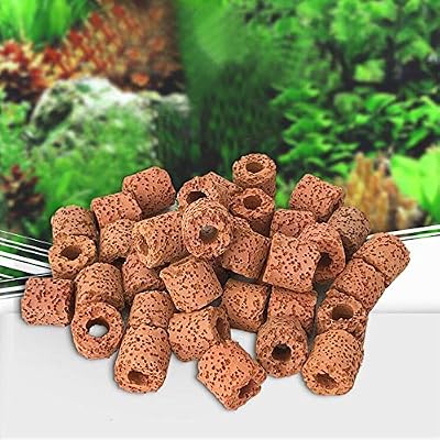 Magiin Anneaux Bio en Céramique de Filtration, Bio Filtre Aquarium Ceramic pour Tous Les Types d'Aquariums Réservoirs Étangs (Rouge)