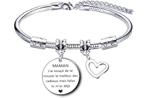 GUOYU Bracelet Maman Mere,Cadeau fete des meres,Bracelet Femme,Cadeau d'anniversaire pour maman,Cadeau de Noël de Maman