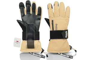 devembr Gants de Snowboard avec Protège-Poignets, Gants de Ski à écran Tactile, Imperméables (XS/S/M/L)