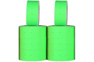 SagaSave Etiquetas adhesivas de precio, 21 x 12 mm, color verde (10 rollos, papel, 10 piezas/rollo, 10 rollos en total), para M5500, MX5500, etc.